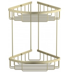 Timo 13082/17 Saona Полка угловая двойная, 210х210х360 мм, золото матовое 13082/17
