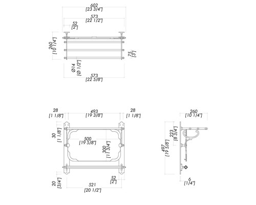 DevonDevon Amelie Полочка для полотенец с откидным зеркалом, цвет: хром. HBRACKCR
