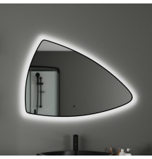 Зеркало Bauedge Triangle Loft 90х70 с подсветкой, сенсорное, черное