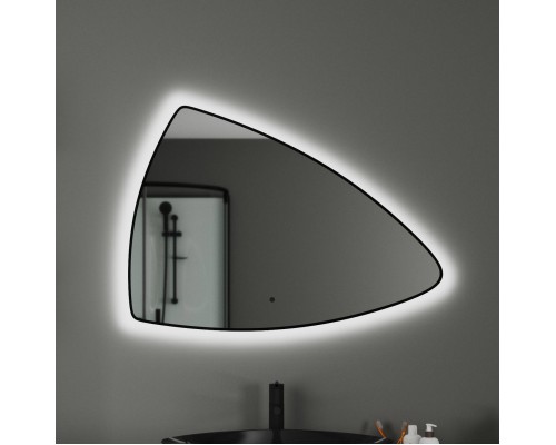 Зеркало Bauedge Triangle Loft 90х70 с подсветкой, сенсорное, черное