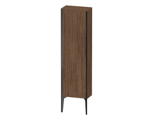Duravit XViu Шкаф подвесной 40x24x133см, с 1 дверью, 3 стеклянными полками (петли слева), цвет: walnut dark/черный матовый. XV971500000,  XV1315LB221