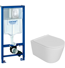 Комплект Унитаз подвесной DIWO Архангельск 0800 + Инсталляция Grohe Rapid SL 38772001 3 в 1 с кнопкой смыва