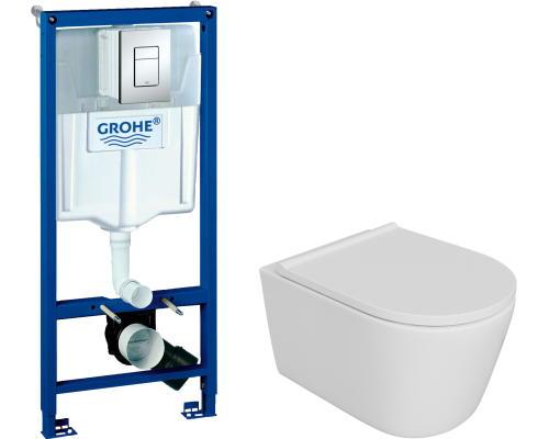 Комплект Унитаз подвесной DIWO Архангельск 0800 + Инсталляция Grohe Rapid SL 38772001 3 в 1 с кнопкой смыва Комплект Унитаз подвесной DIWO Архангельск 0800 + Инсталляция Grohe Rapid SL 38772001 3 в 1 с кнопкой смыва
