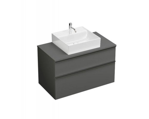Burgbad Eqio Комплект мебели 1000х550х600 мм с крам.умыв. квадратным, цвет белый, с 1 отв под смес., 2 ящика, ручки G0252, цвет: серый глянцевый. SGUP100F2010GO252C0001*1