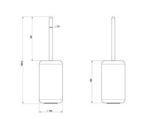 Gessi Goccia Ершик для унитаза напольный, цвет: черный. 38044#099