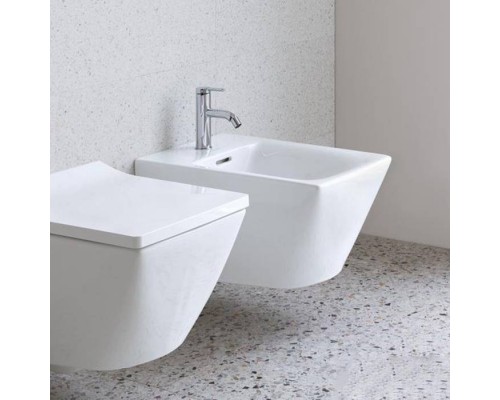 Duravit Viu Биде подвесное 37х57см., с 1 отв., безободковое, крепление Durafix, покрытие WonderGliss, цвет: белый  . 22921500001