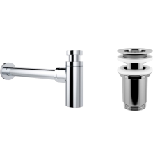 Сифон для раковины Wellsee Drainage System 182104004 с выпуском с переливом, хром
