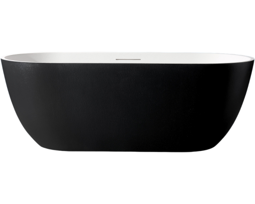 Ванна из искусственного камня Abber Frankfurt AM9941BW 170x75 см, отдельностоящая, матовая черно-белая, овальная, с каркасом Ванна из искусственного камня Abber Frankfurt AM9941BW 170x75 см, отдельностоящая, матовая черно-белая, овальная, с каркасом