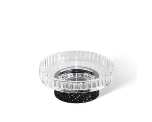 Decor Walther Rocks STS Мыльница настольная, граненое стекло, с кристаллами Swarovski, цвет: черный матовый. 0934360