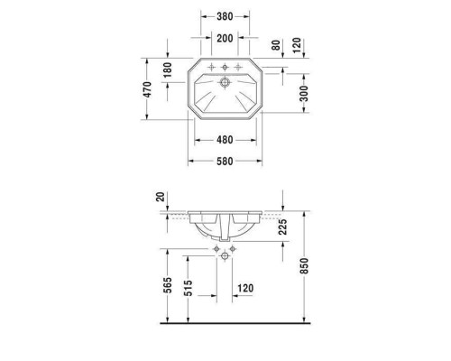 Duravit 1930 Раковина 58x47см., 1 отв., цвет: белый. 0476580000
