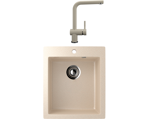 Комплект Мойка кухонная Ulgran U-404 -328 бежевая + Смеситель U-022 бежевый Комплект Мойка кухонная Ulgran U-404 -328 бежевая + Смеситель U-022 бежевый