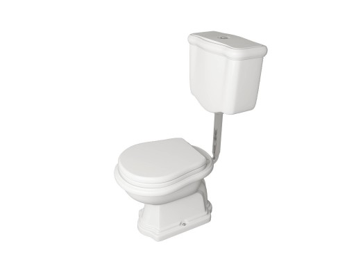Kerasan Retro Унитаз 72х38.5см., приставной, с низким бачком, слив в пол, цвет: белый/хром. 101001,  751390,  760390,  108201,  757190