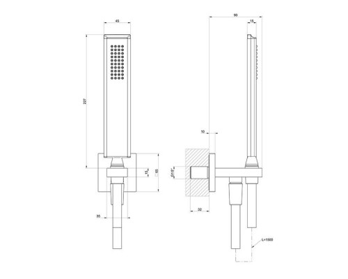 Gessi Eleganza Гигиенический душ с выводом воды, держателем и шлангом 150см., цвет: Antique Brass. 46123#713 Gessi Eleganza Гигиенический душ с выводом воды, держателем и шлангом 150см., цвет: Antique Brass. 46123#713