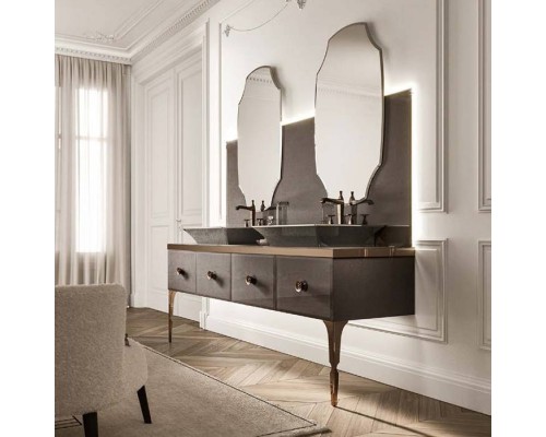 VITAGE milldue edition MAJESTIC 09 Комплект мебели 216х55х73см напольный, 2 раковины, 2 зеркала, с подсветкой, отделка: стекло elephant bronze, фурнитура: бронза. 9860.PLATINO.3, M114.79.91, 4138.216.79.91*2, 4057, 5818.216.79*2 VITAGE milldue edition MAJESTIC 09 Комплект мебели 216х55х73см напольный, 2 раковины, 2 зеркала, с подсветкой, отделка: стекло elephant bronze, фурнитура: бронза. 9860.PLATINO.3, M114.79.91, 4138.216.79.91*2, 4057, 5818.216.79*2