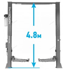 Подъемник двухстоечный 6 т, верхняя синхронизация, 380 В, серый NORDBERG N4122HE-6G_380
