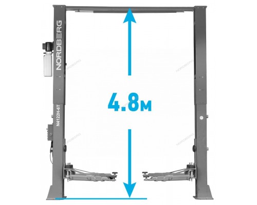 Подъемник двухстоечный 6 т, верхняя синхронизация, 380 В, серый NORDBERG N4122HE-6G_380