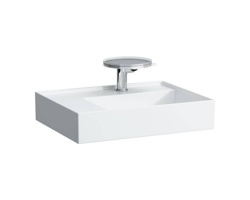 Laufen Kartell Раковина 60х46х12см, 1 отв., со скрытым сливом, полка слева, цвет: белый. 8.1033.5.000.104.1