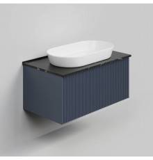 Тумба под раковину со столешницей La Fenice Terra 80 подвесная, blu grigio, столешница черный мрамор