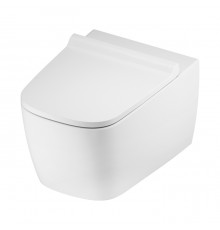 TECEneo Унитаз подвесной 54х36х36см, безободковый, смыв Tornado, с крепежом, цвет: белый. 9700209