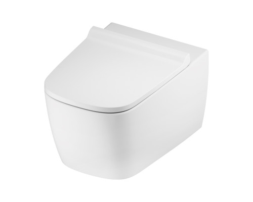 TECEneo Унитаз подвесной 54х36х36см, безободковый, смыв Tornado, с крепежом, цвет: белый. 9700209