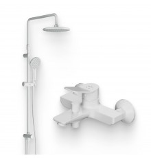 Душевой комплект Смеситель AM.PM X-Joy F85A10033 белый + Стойка Gem F0790033