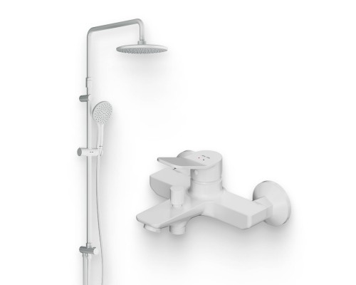 Душевой комплект Смеситель AM.PM X-Joy F85A10033 белый + Стойка Gem F0790033