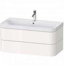 Duravit Happy D.2 Plus Тумба подвесная 97.5х49х46.8см, c-shaped с раковиной, с 1 отв., 2 ящика, выпуск и сифон в комплекте, цвет: белый глянцевый. HP4348O2222