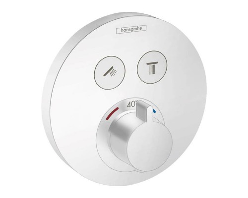Hansgrohe ShowerSelect S Смеситель для душа, встраеваемый, термостатический, на 2 выхода, цвет: матовый белый. 15743700