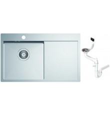 Alv 1124384 Quarto 30 Мойка F/S, 1 чаша, 1 мм, BRS, 3½ 780x480х190 мм+сифон 1130551, 450 мм 1124384