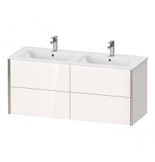 Duravit XViu Тумба подвесная 128x48x56см, с двойной раковиной, 4 ящика, цвет: белый глянцевый/champagne matt. 2336130000,  XV41290B122