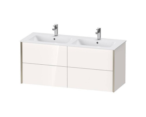 Duravit XViu Тумба подвесная 128x48x56см, с двойной раковиной, 4 ящика, цвет: белый глянцевый/champagne matt. 2336130000,  XV41290B122