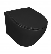 Унитаз подвесной Azario Keras matt black безободковый, с сиденьем микролифт (AZ-99046B)