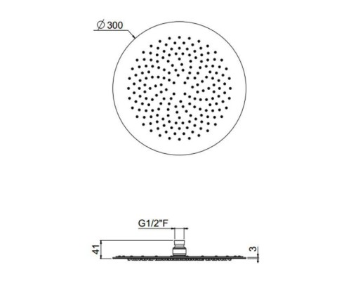 Carimali MySlim Верхний душ 30см., потолочный, ультратонкий, хромированный, нерж. сталь, цвет: хром. SLM0003CRX