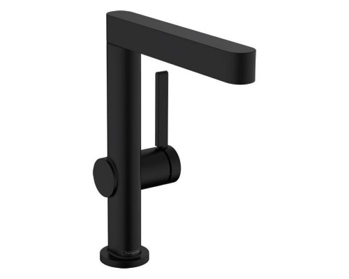 Hansgrohe Finoris Смеситель для раковины, на 1 отв., с поворотным изливом, с донным клапаном, цвет: черный матовый. 76060670 Hansgrohe Finoris Смеситель для раковины, на 1 отв., с поворотным изливом, с донным клапаном, цвет: черный матовый. 76060670