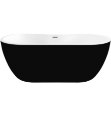 Акриловая ванна Black White Swan SB111 black 180x75 см, отдельностоящая, овальная, с каркасом, со сливом-переливом, с донным клапаном, черная