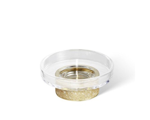 Decor Walther Rocks STS Мыльница настольная, прозрачное стекло, с кристаллами Swarovski, цвет: золото матовое. 0934082