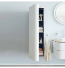 Duravit Happy D.2 Plus Шкаф навесной 40x36х133см с 3 стеклянными полками петли слева, подвесной, цвет: nordic white satin matt/mediterrenean oak. HP1261L3939,  HP030007171