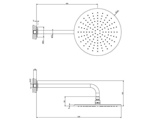 Gessi Inciso Душевая головка, настенная, Oslash;30см., цвет: gold brushed CCP. 58248#087