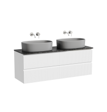 Тумба с раковиной Sancos Snob R 140, bianco, столешница черный мрамор TT140A1, раковина CN6048MDH