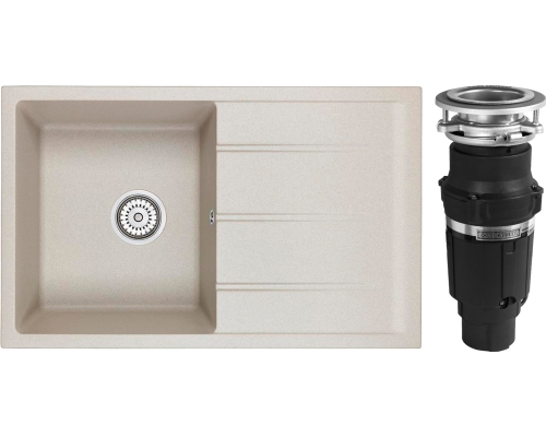 Комплект Мойка кухонная Emar Quartz EMQ-1800.Q Барит + Измельчитель Bone Crusher BC 610-AS