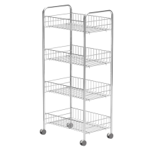 Подставка Tekno-tel MG004 на колесных опорах, 4 яруса, хром
