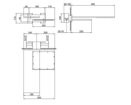 Fantini Milano Двойной верхний душ, латунь, настенный, цвет: хром. 86 02 8035B,  86 00 8035A
