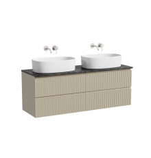 Тумба с раковиной Sancos Snob R 140, beige soft, столешница черный мрамор TT140A1, раковина CN6075