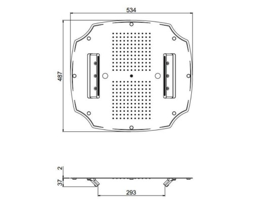 Carimali MyDream Colonial Верхний душ 550x500 мм, потолочный, 242 форсунки, 4 потока воды, хромотерапия, цвет: хром. 23076XN/S-CRX,  0P001-CR