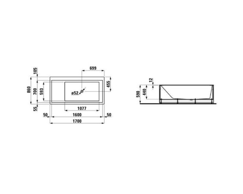 Laufen Kartell Ванна 170x86x44см, пристенная, DX, с панелями, с слив-переливом с подсветкой, материал: композит, цвет: белый. 2.2333.5.000.616.1 Laufen Kartell Ванна 170x86x44см, пристенная, DX, с панелями, с слив-переливом с подсветкой, материал: композит, цвет: белый. 2.2333.5.000.616.1