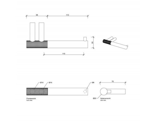 Decor Walther Club TPH1 Держатель туалетной бумаги, подвесной, цвет: темная бронза / золото матовое. 0855841 Decor Walther Club TPH1 Держатель туалетной бумаги, подвесной, цвет: темная бронза / золото матовое. 0855841
