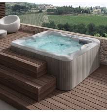 Jacuzzi Lodge L Минибассейн 223x211см, отдельностоящий, c г/м Hydro+Blower, утеплитель Eco Shield, панель Sillwer wood, цвет акрила: Porcelain. LODL0033311