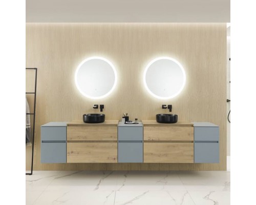 Burgbad Lin20 Комплект мебели 280х48.7х61.1см, подвесной, с 2 раковинами, с зеркалом, с 2 ящиками, цвет: Cashmere oak decor. SIJN075, USIS040F5395, WWYI080F5355, SGJQ036 C0038 Burgbad Lin20 Комплект мебели 280х48.7х61.1см, подвесной, с 2 раковинами, с зеркалом, с 2 ящиками, цвет: Cashmere oak decor. SIJN075, USIS040F5395, WWYI080F5355, SGJQ036 C0038