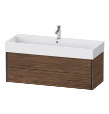 Duravit XViu Тумба подвесная 118.4x45.4x39.7см, с раковиной, 2 ящика, цвет: walnut dark/черный матовый. 2350120000,  XV43380B221