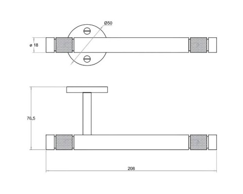 Bertocci Officina 01 Держатель т/б, правый, подвесной, цвет: золото матовое. 127 7503 5050